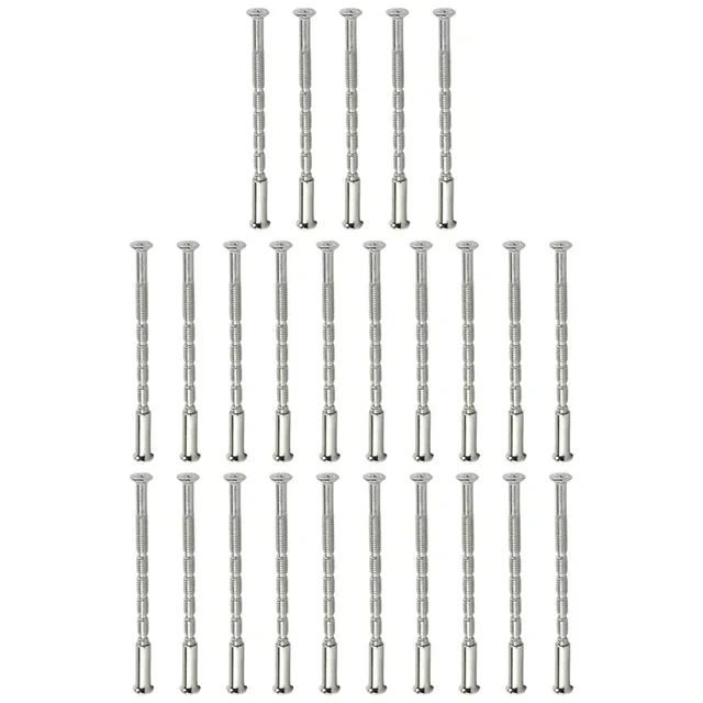 25 Pcs/set Door Handle Screws Set Door Handle Bolt Through Fixings For Door Handle Roses Knobs Door Lock Metal Screws Hardware 2