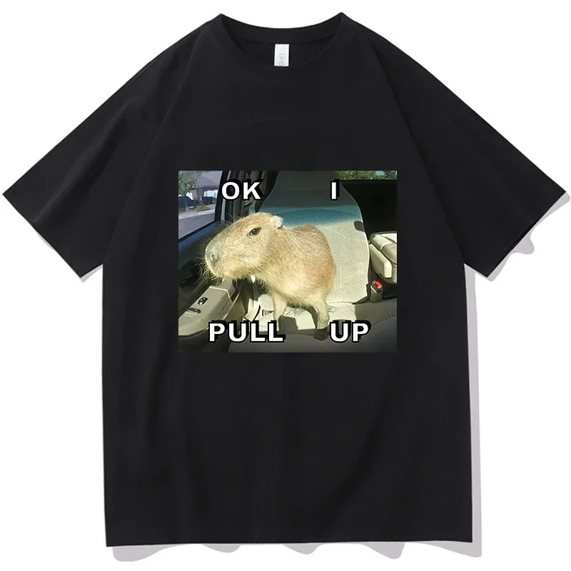

capybara T Shirt clothes men vintage japanese casual ulzzang tumblr tshirt t shirt harajuku kawaii couple clothes Short Sleeve
