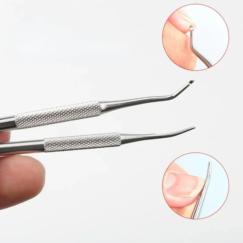 Pedicure Ingrown nails toenail tool Double Head Pedicure Tool Foot Nail Dirt Cleaning nail cleaner Stainless Steel Manicure Tool manicure pedicure kit,manicure set,pedicure tools