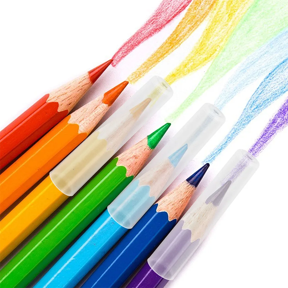 20pcs Versatile Pencil Caps Clear Plastic Pencil Tip Caps Pencil Tip Protector Pencil Tip Covers Pencil Caps For Artists