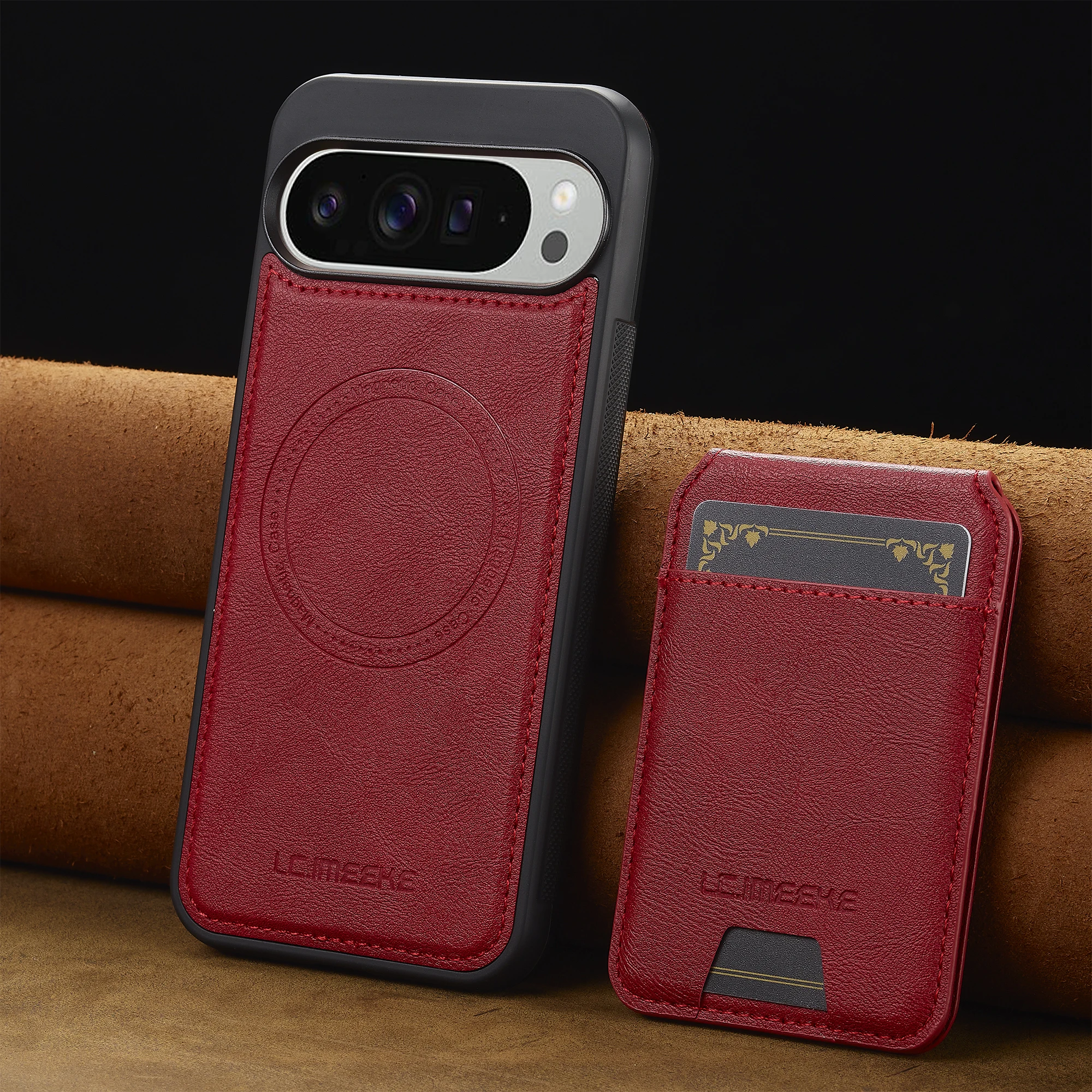 Premium Magnetic Leather Flip Phone Case with Card Holder