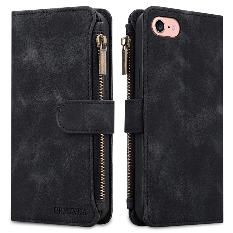 Luxury Leather Flip Wallet Phone Case - Elegant Protective Cover with Card Slots