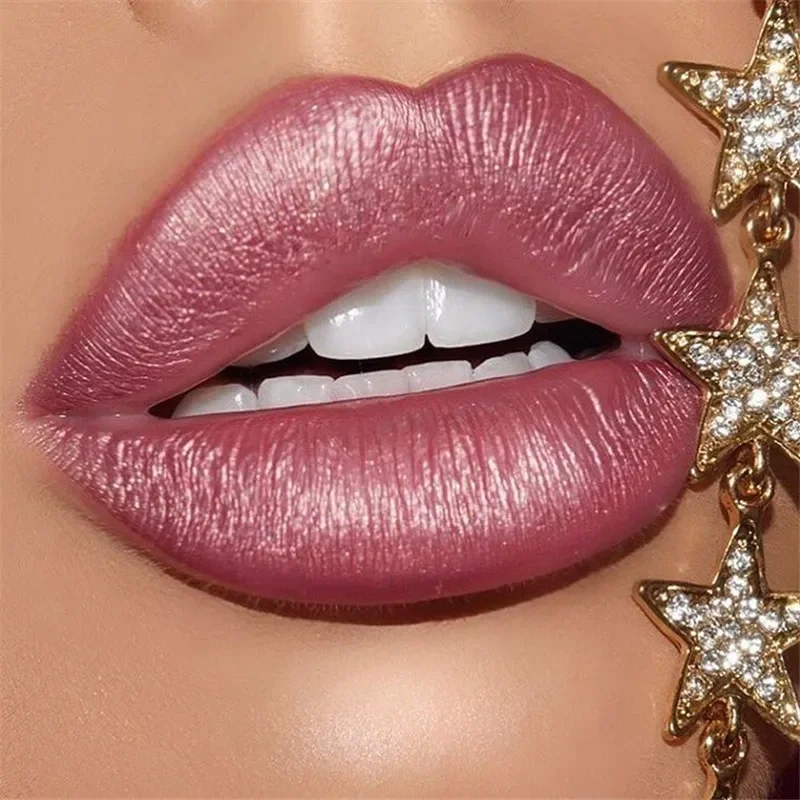 Metallic Glitter Liquid Lipstick Makeup Waterproof Metallic Lip Gloss Long-lasting Shimmer Metal Lip Glaze Tint Charming 5