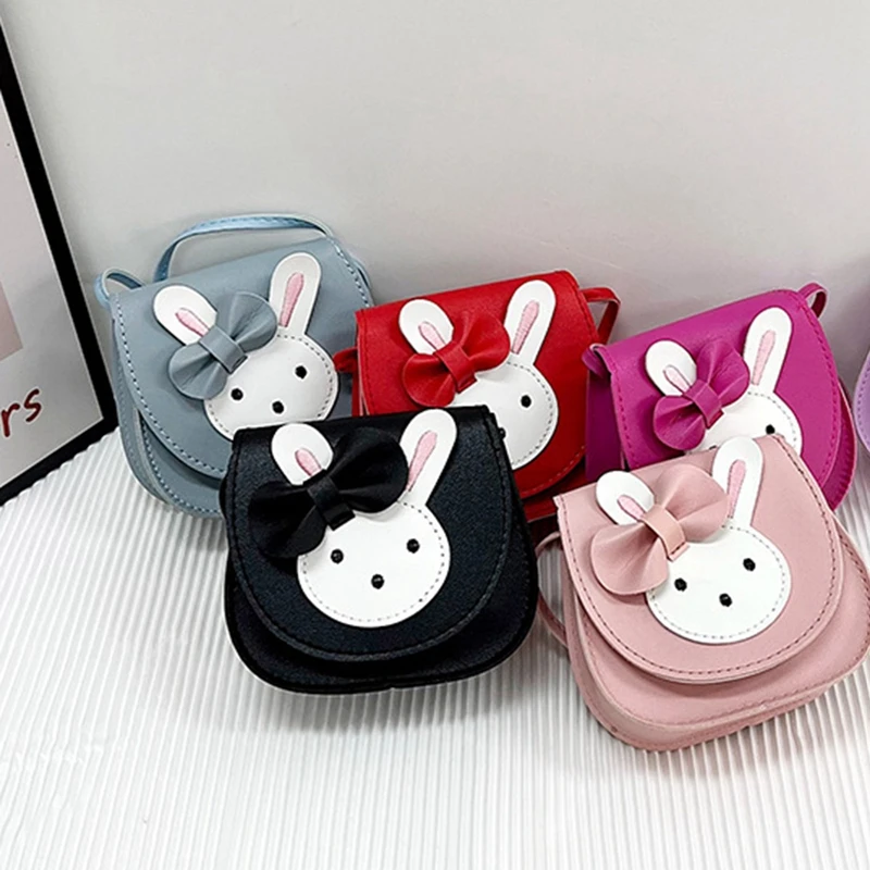 

New Baby Girls Cute Bow Rabbit Flap Bag Children's Small Crossbody Bag Mini Diagonal Bag Shoulder Bag Decorative Coin Purse