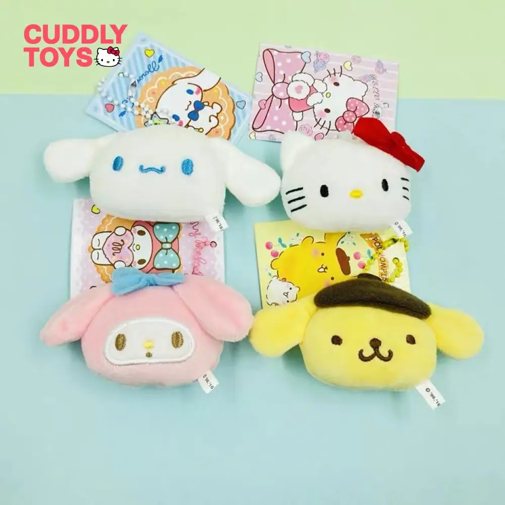 Kawaii Sanrio Plush Pendant Cartoon Doll Toys Soft Pp Cotton Kuromi Hello Kitty Plush Keychain Pendant for Children Girls Gifts