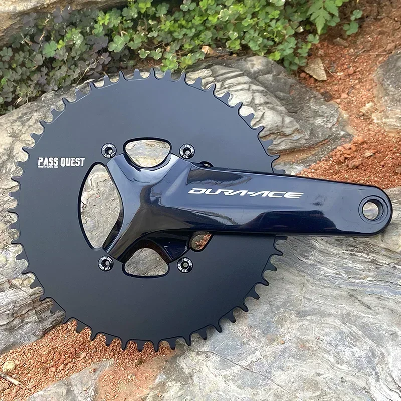 Road Bike Chainring PASS QUEST Chainring 110 BCD Round for Shimano 105 R7000 R8000 R9100 36 40T 44T 46T 48T 50T 52T 54 56 58T Bike Chainwheel 110bcd