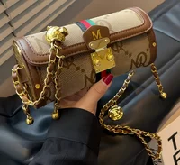 Sac à main de soirée pour femmes, marque de luxe, sac à bandoulière cylindrique, haut de gamme, accessoire de mode élégant pour filles 1