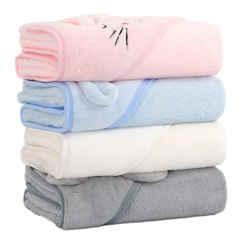 Cartoon Animal Baby Bath Towels Soft Newborn Hooded Towel Blanket Toddler Bathrobe Warm Sleeping Swaddle Wrap for Boys Girls - 4
