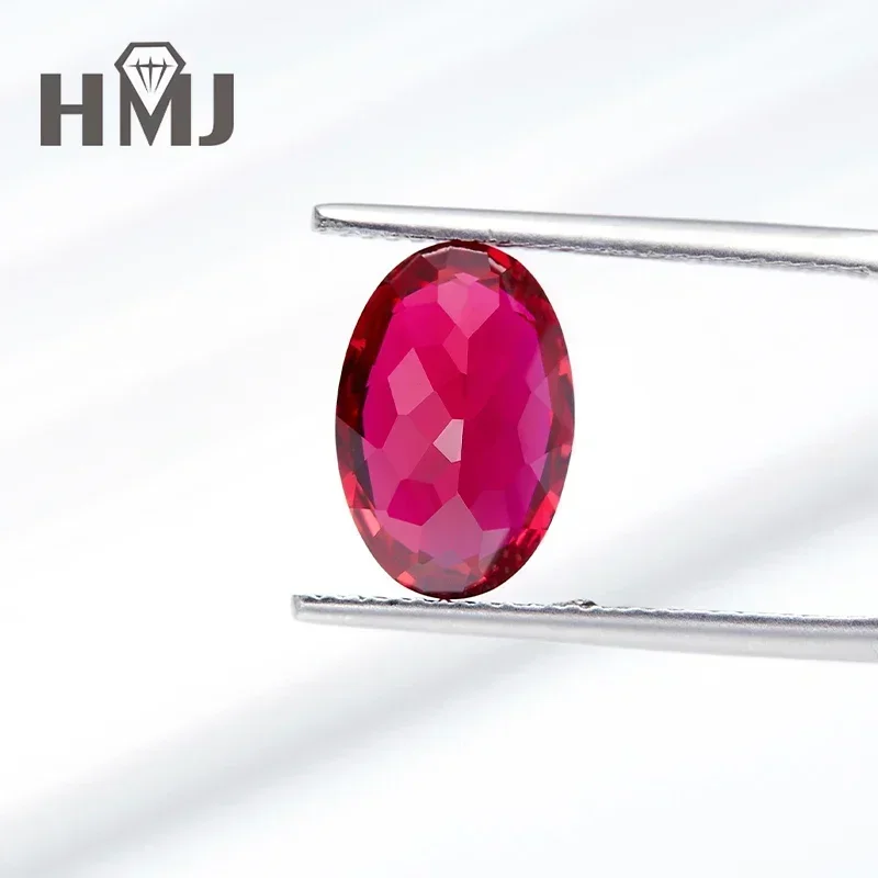 Top Pigeon Blood Oval Shape Lab Grown Ruby Loose Gemstones with AGL Certificate Charms for Jewelry Making