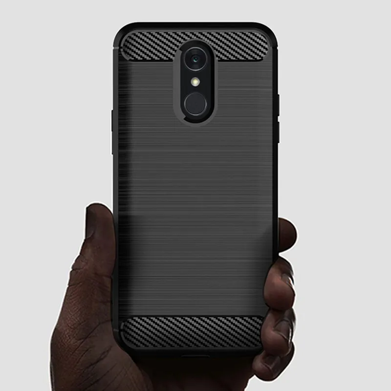 Carbon Fiber Shockproof Silicone Case Back Cover