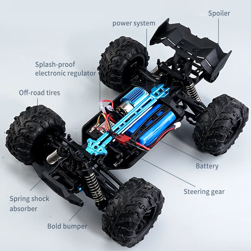 Carro Monster Carrinho de Controle Remoto Grande 37cm e 28cm 4x4 Buggy  Rally Off-Road Carrinho Monster Veloz