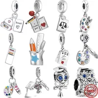2024 New 925 Sterling Silver Reading Book Teacher Graduation Charm Beads Fit Original Pendant Bracelet DIY Fashion Woman Jewelry 1