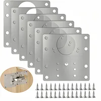 ชุดซ่อมบานพับตู้ 4/10 ชิ้น แผ่นยึดบานพับตู้ครัว พร้อมรู แผ่นยึดแบบแบน อุปกรณ์ซ่อมบานพับสำหรับใช้ในบ้าน 1