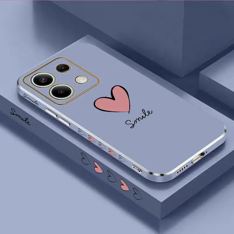 Luxurious Big Red Heart Plating Phone Case Cover
