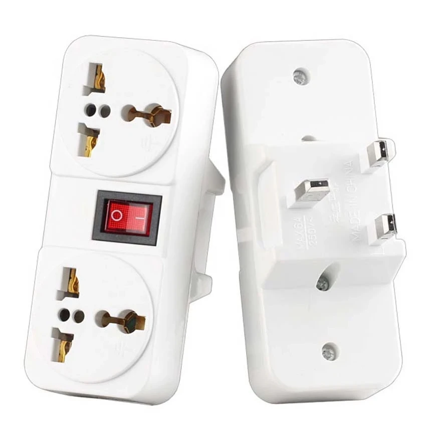 Plug Adapter Electrical Socket Plug Outlet Extender Power Extension Plug Extension Sockets Power Socket Smart Plug Outlet American White AU EU UK US Universal Wall Socket Portable 2way Outlet Extend Converter Plug Adaptor with Switch 250v 6A 10A 125V