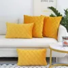 Velvet Throw Pillow Sofa Decorative Cozy Pillowcases Solid Color Home Cushion Cover For Home Bedroom 30x50cm 45x45cm 50x50cm 5