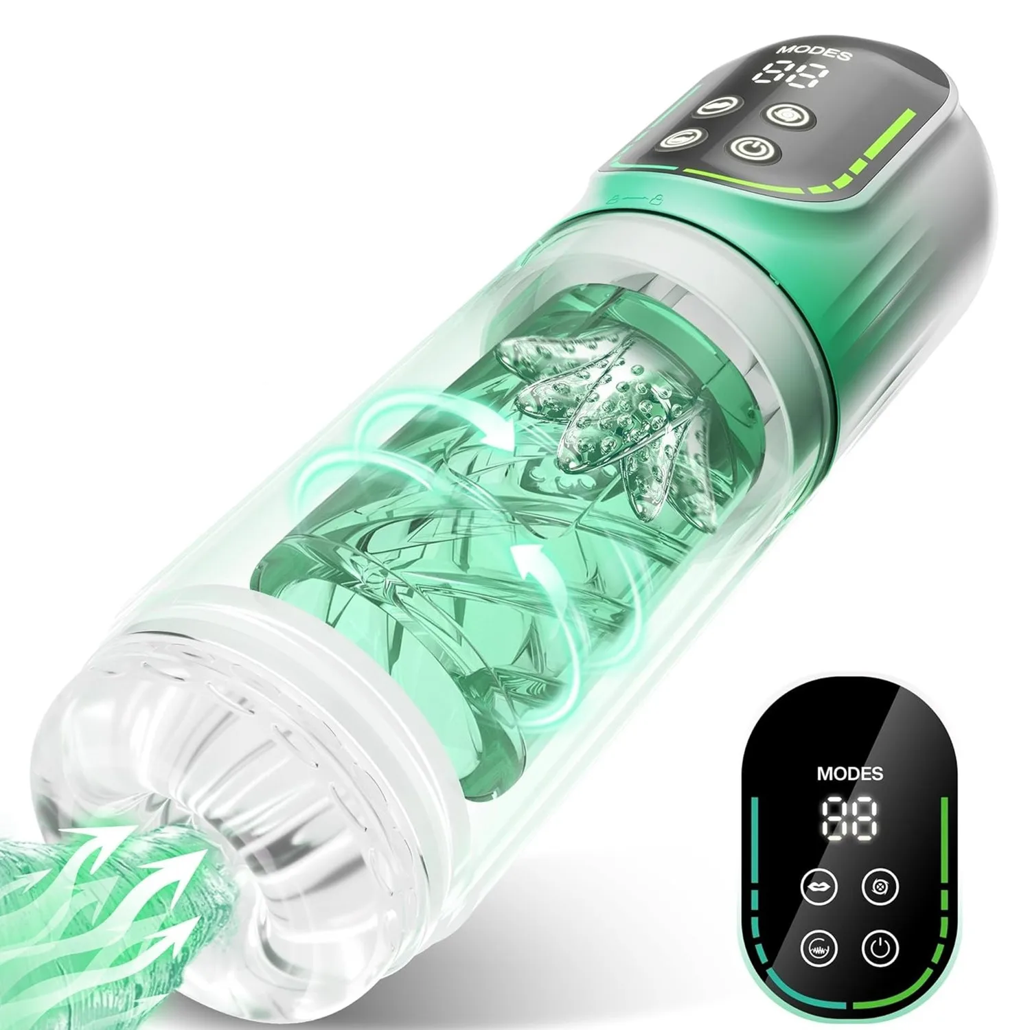 Powerful Male Masturbator Sucking Vibrating Thrusting Rotating Licking Multiple Modes Dual Motors Strong Stimulation Sex Machine