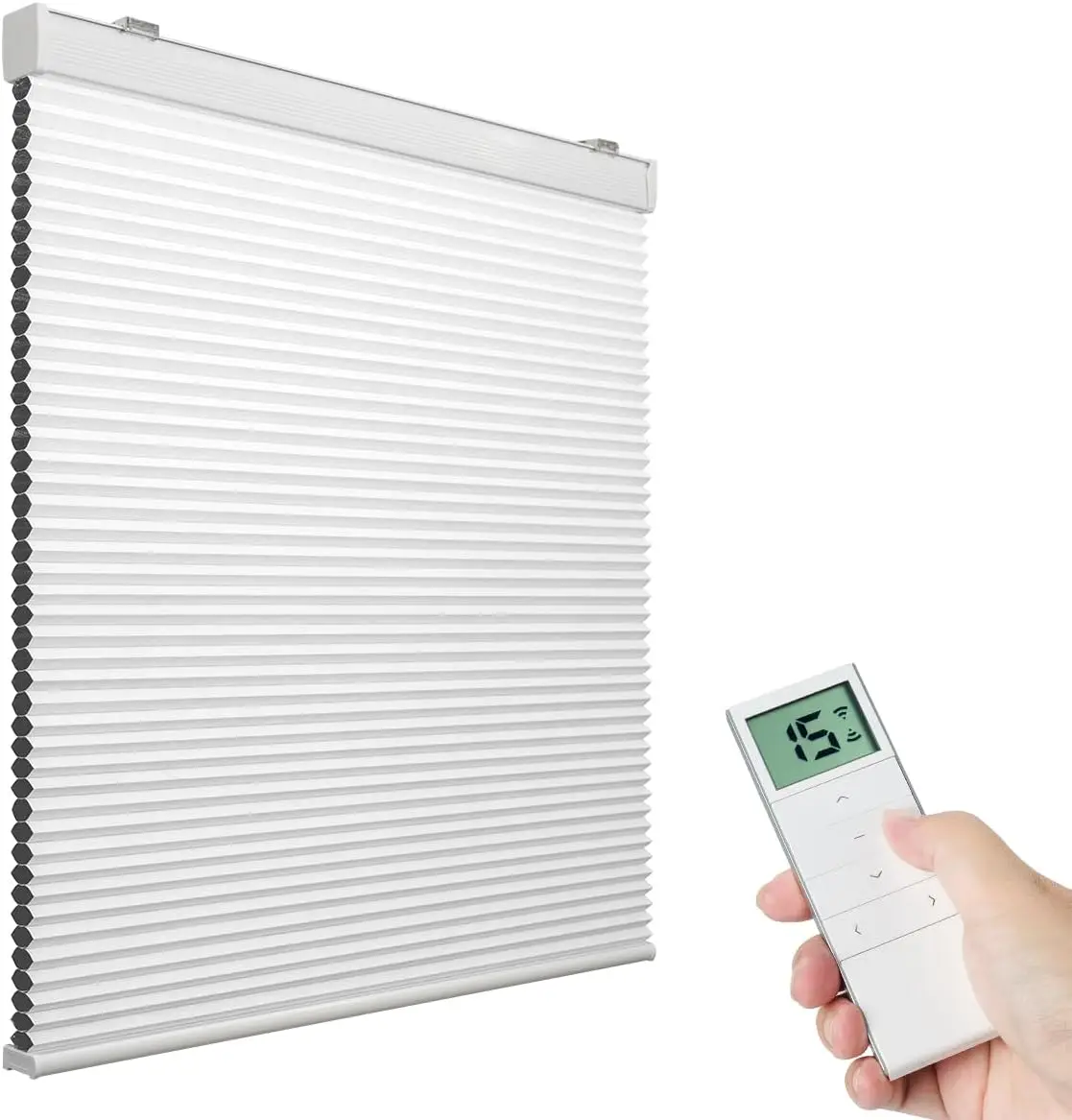 Motorised Cellular Shade with Remote Control, Blackout Electric Honeycomb Blinds for Windows, Smart Window Shade Size
