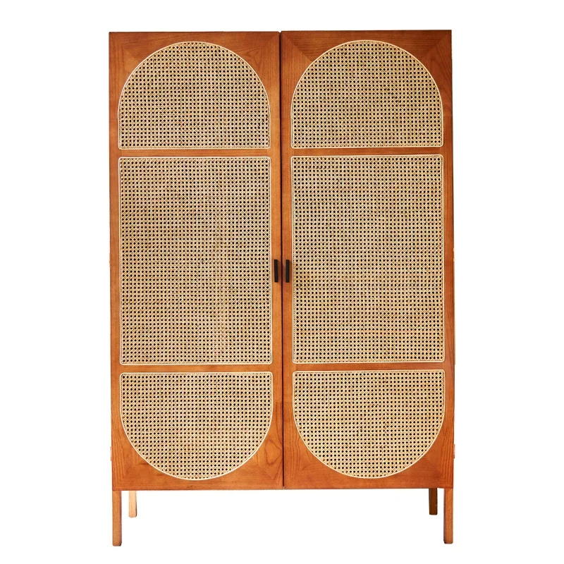 

YY Rattan Wardrobe Homestay Hotel Locker Bedroom Hanging Storage Cabinet