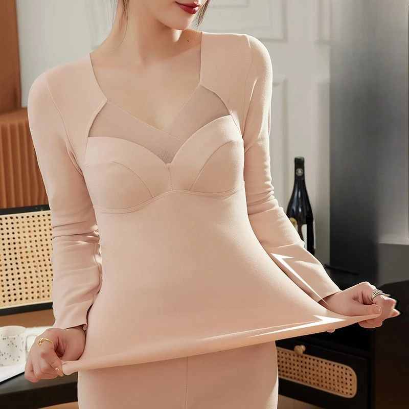 Autumn Winter Thermal Underwear for Women Long Johns Set Female Slim Fit Bottom Tops + Pants Ladies 2 Pieces Sets H642