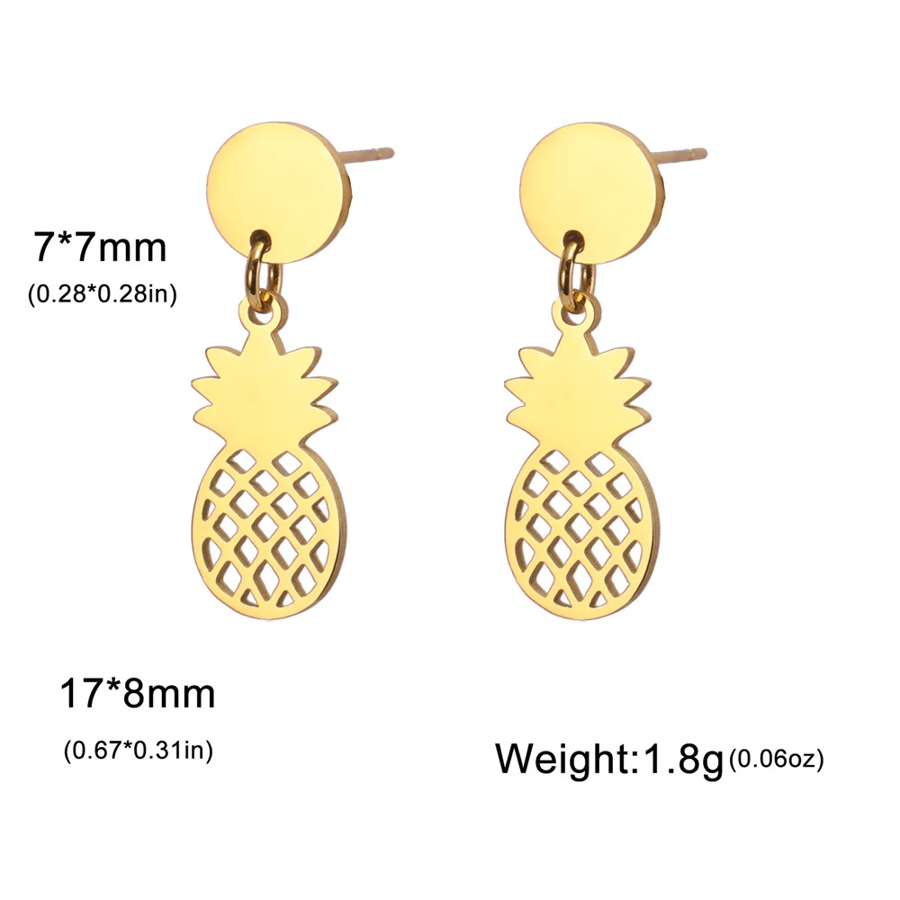Edelstahl baumeln Creolen für Frauen Ananas Anhänger Tropfen Ohrringe Mode Charms Party Schmuck beste Geschenke Großhandel – Detail 22