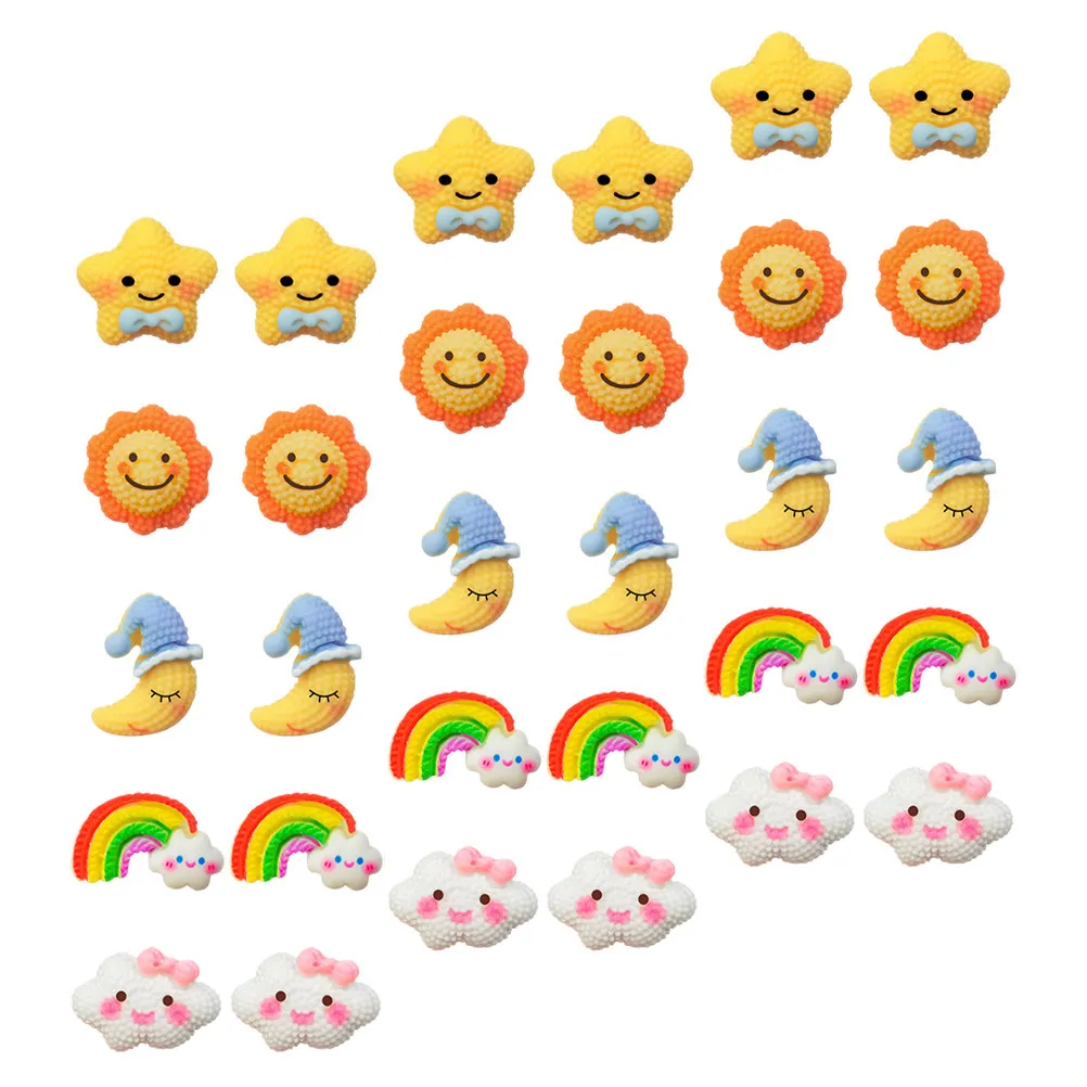 30개 벽걸이용 핀 장 헤더핀 금속 레진 독특한 모양 코르크보드 메모 여행 지도 달 모양 푸시핀