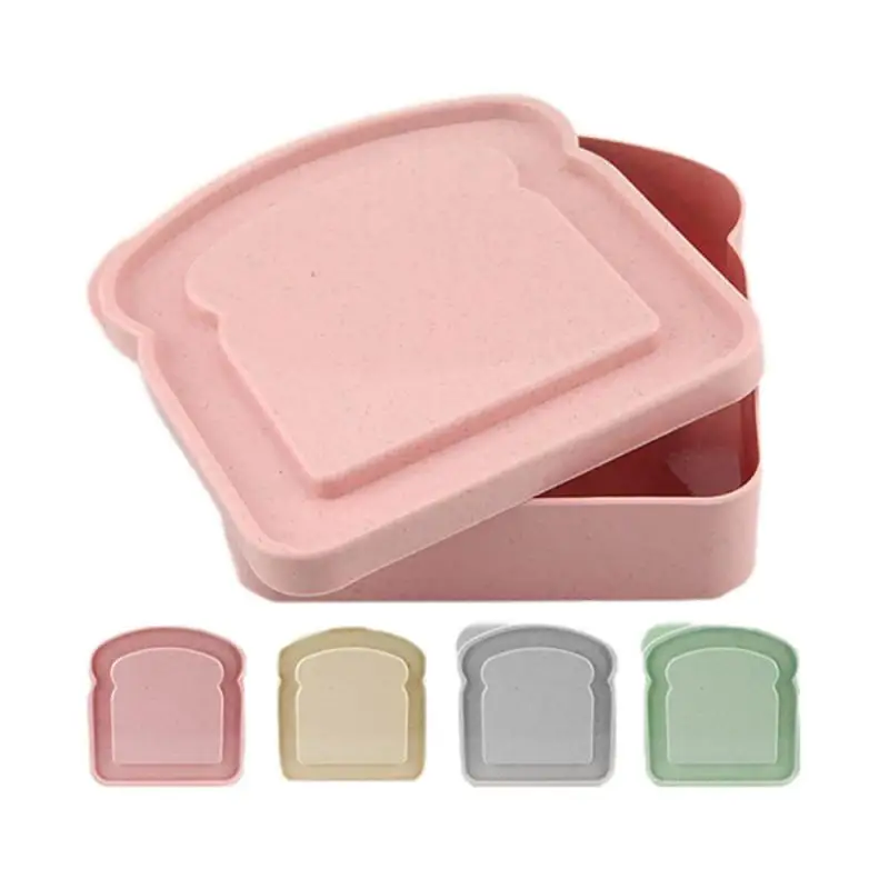 Portable Silicone Sandwich Toast Bento Box Lunch Food Container