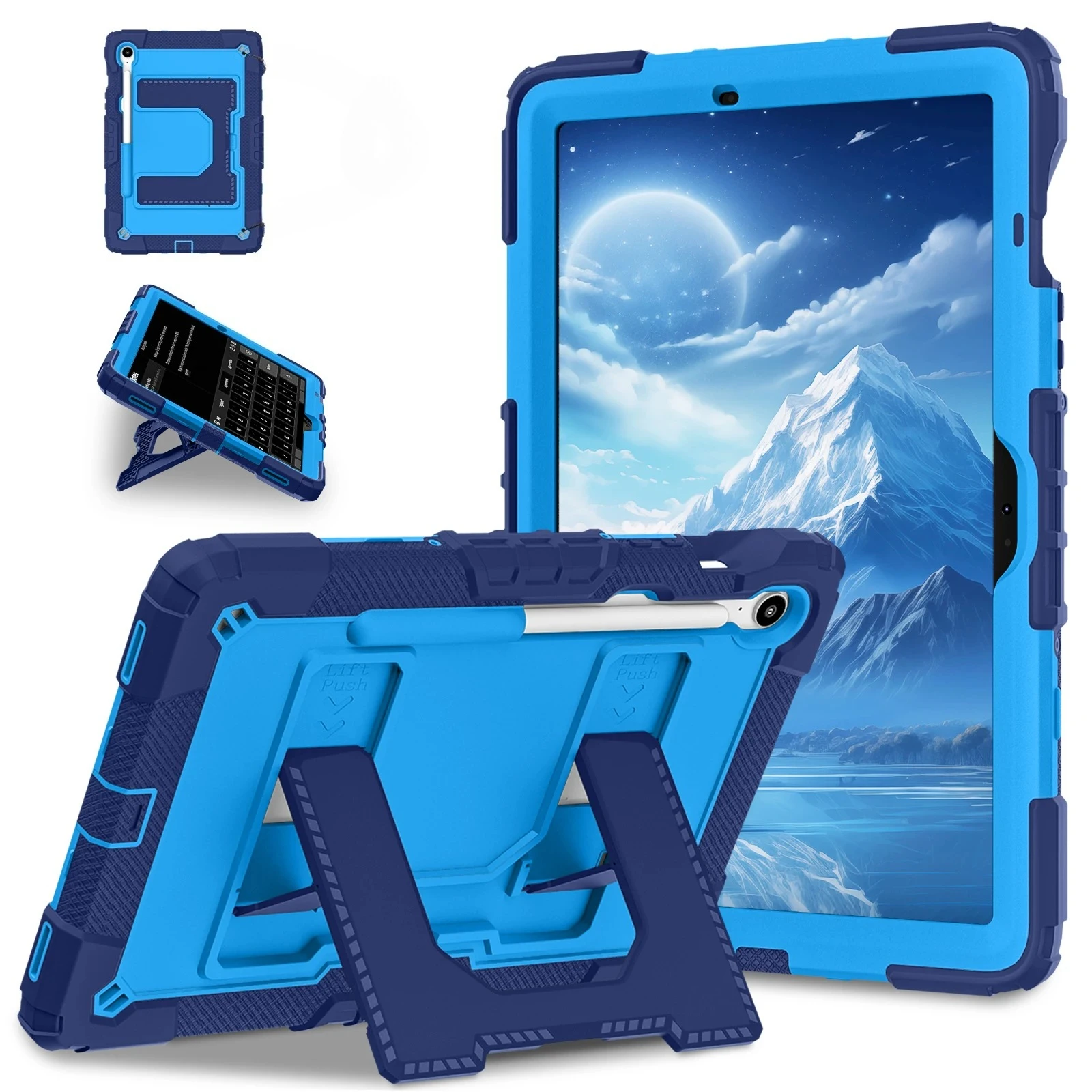 Rugged Samsung Tablet Case with Handle Stand and Pen Slot - Shockproof Design