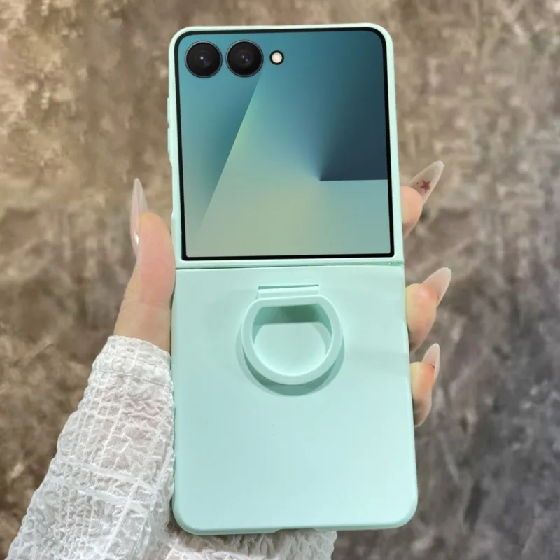 Matte Color Finger Ring Holder Protective Case - Durable PC Hard Shell Back Cover