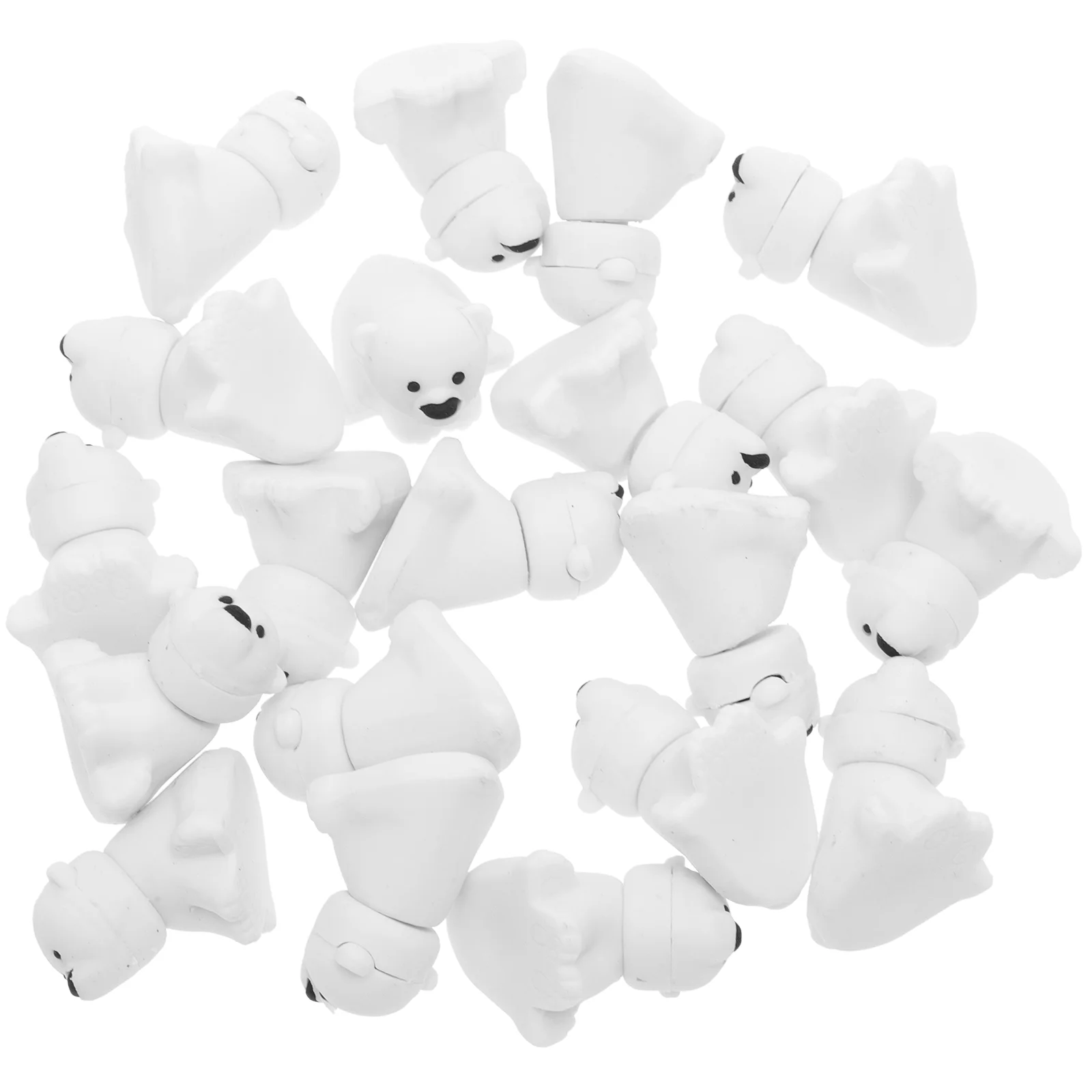 

20 Pcs Polar Bear Eraser School Erasers Kawaii Moldable Rubber Cute Supplies Animal Small