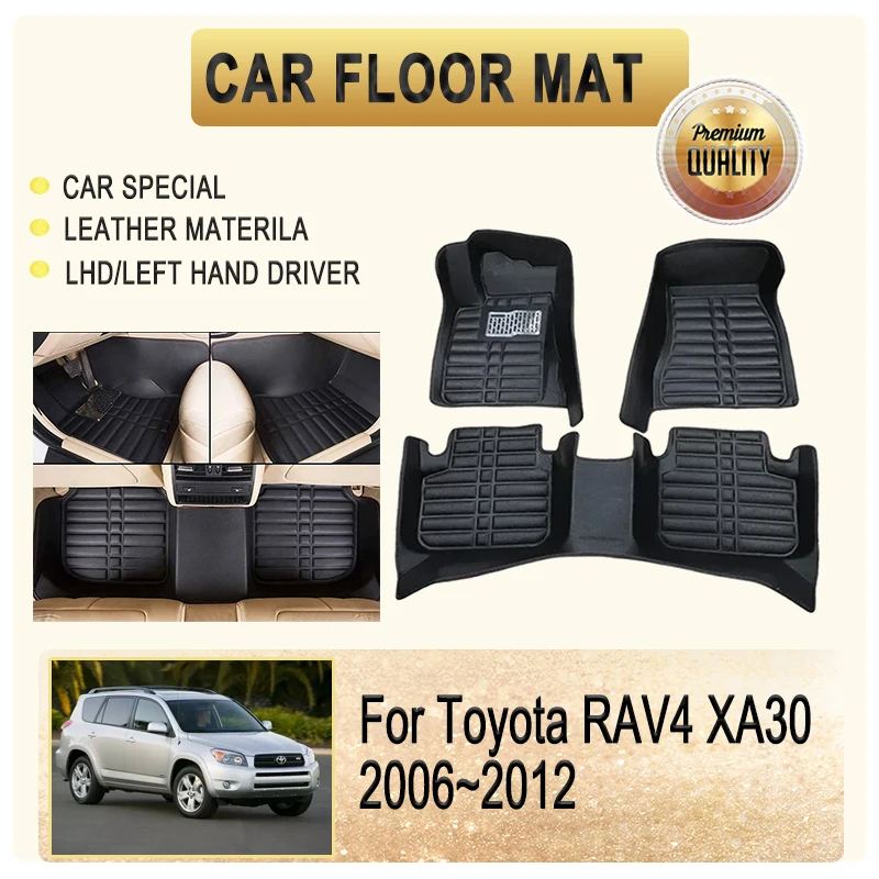 Автомобильный напольный коврик для Toyota RAV4 XA30 2006 2007 2008 2009 2010 2011 2012, кожаный коврик, коврик для ног, коврик для левой руки, аксессуары для водителя