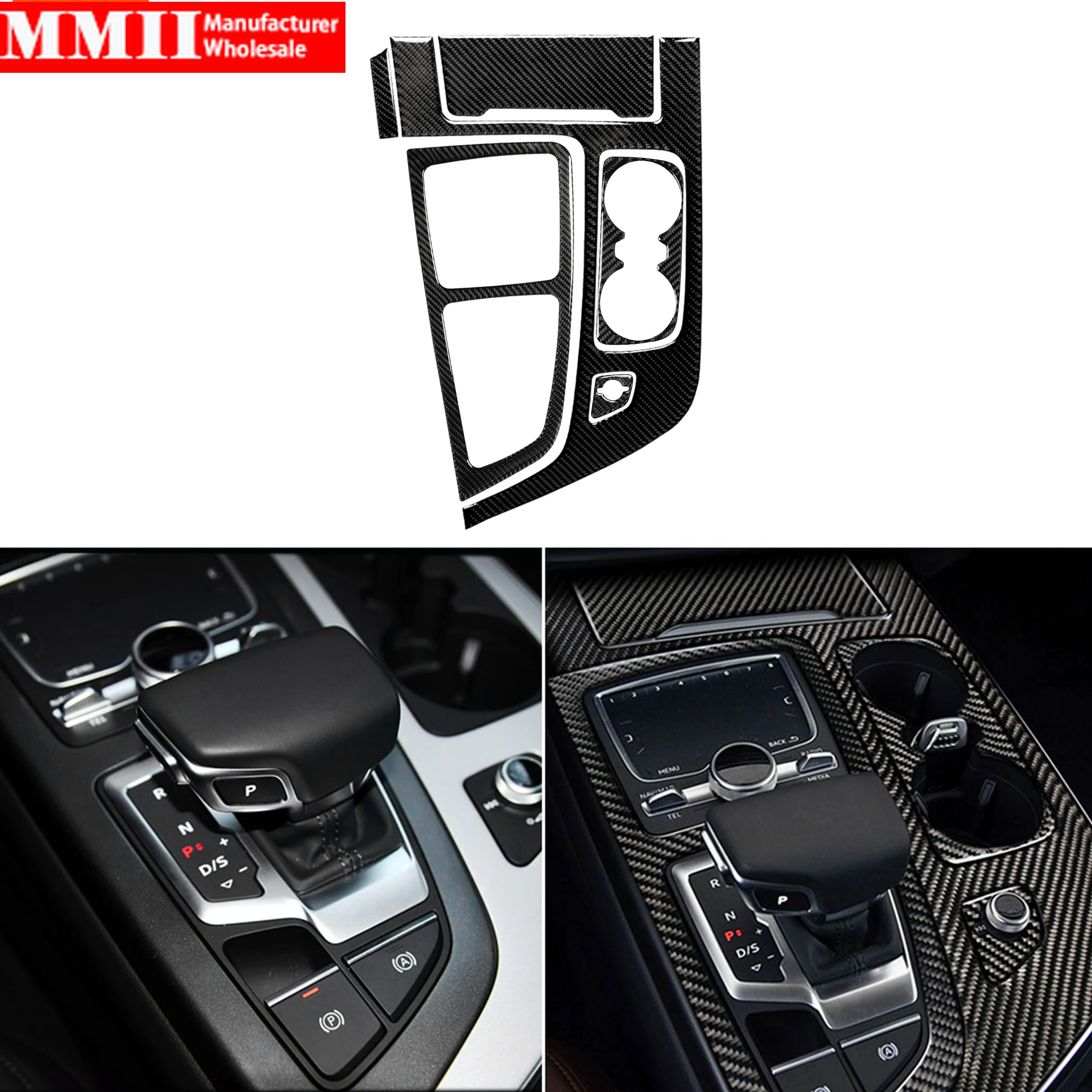 

Carbon Fiber Stickers For Audi Q7 SQ7 4M 2016 2017 2018 2019 Gear Box Shift Center Console Panel Interior Car Accessories