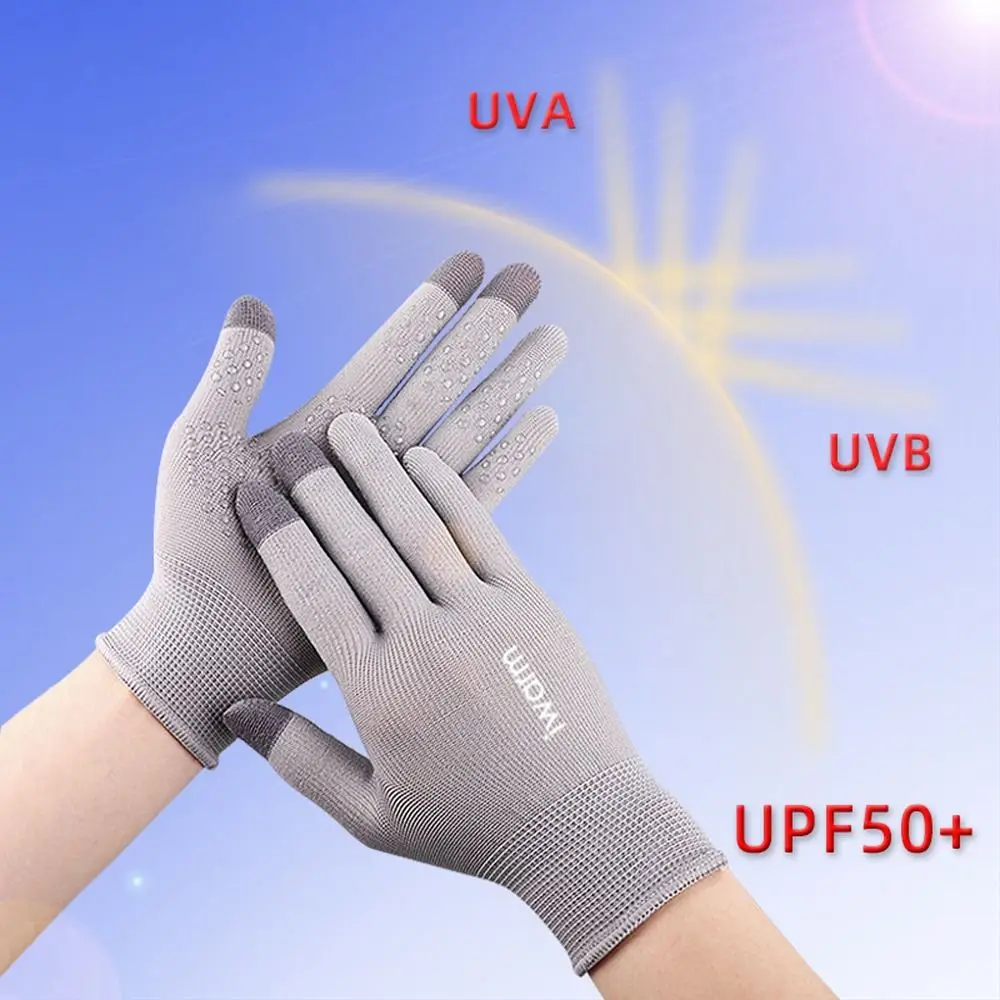 

Korean Women Men Letter Sun Protection Gloves Outdoor Clambing Driving Anti UV Gloves Five Fingers Touch Screen Gloves