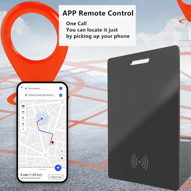Ultra-thin Wallet Tracker Card Airtag GPS Locator Smart Tag Work With Find My APP Bluetooth Search Finder Device Wireless Charge
