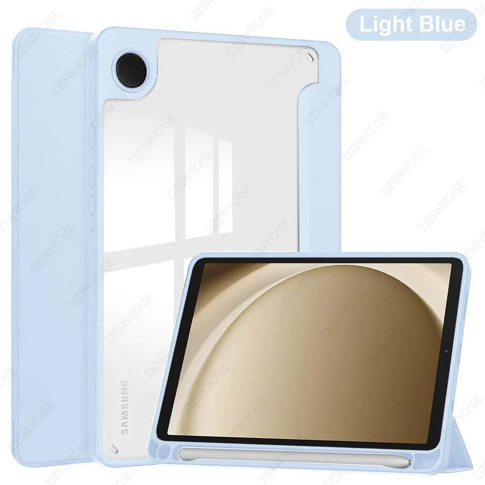 Clear Transparent Tablet Case with Pencil Holder and Auto Sleep/Wake Cover