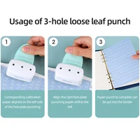 Loose Leaf Hole Punch Daily Planner Adjustable 3 Hole Paper Puncher for A5 A6 A7 Size 8 Sheet Capacity Notebooks Scrapbooking 5