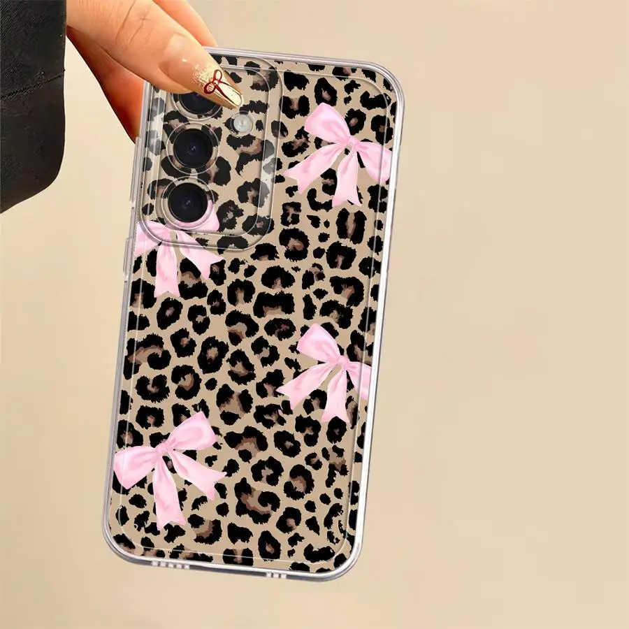 Leopard Print Bow Phone Cover Case