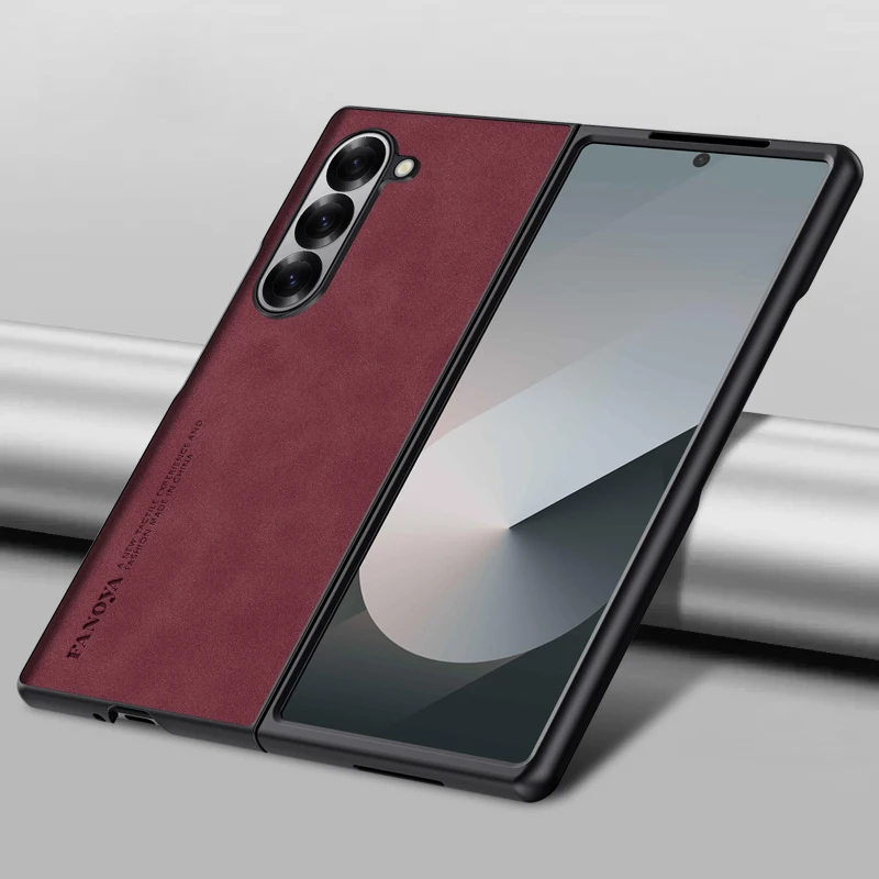 Luxurious Matte PU Leather Foldable Phone Case Back Cover