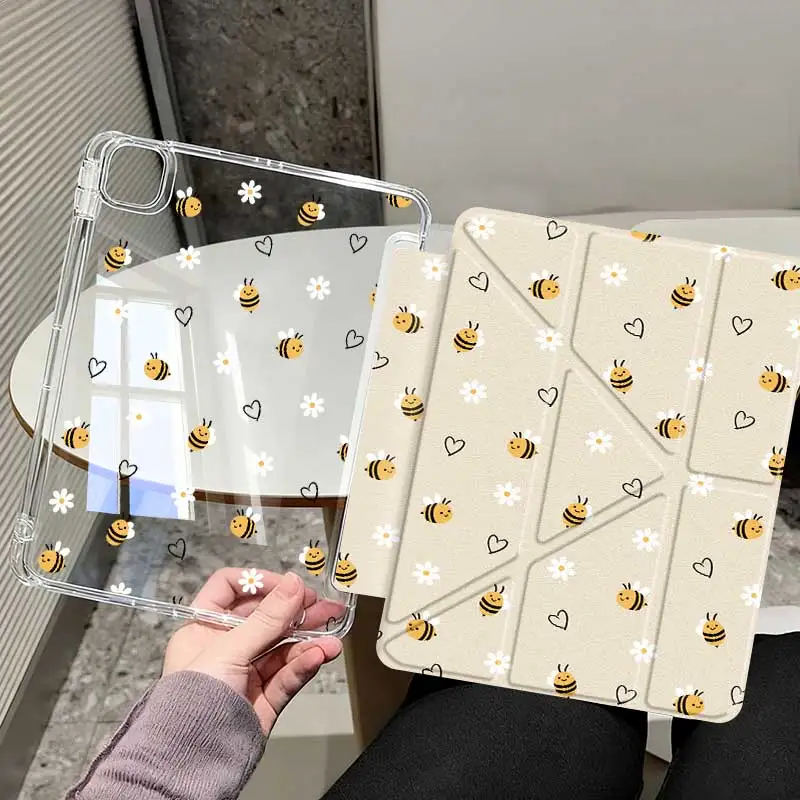 Y-Fold Acrylic iPad Case with Pencil Holder and Double-Sided Pattern