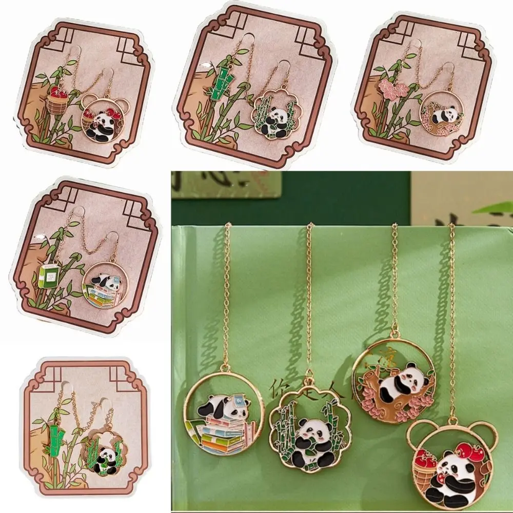 Cartoon Panda Bookmark with Tassel Cute Metal Panda Bookmark Reading Tool Book Page Marker Birthday Gift for Book Lovers