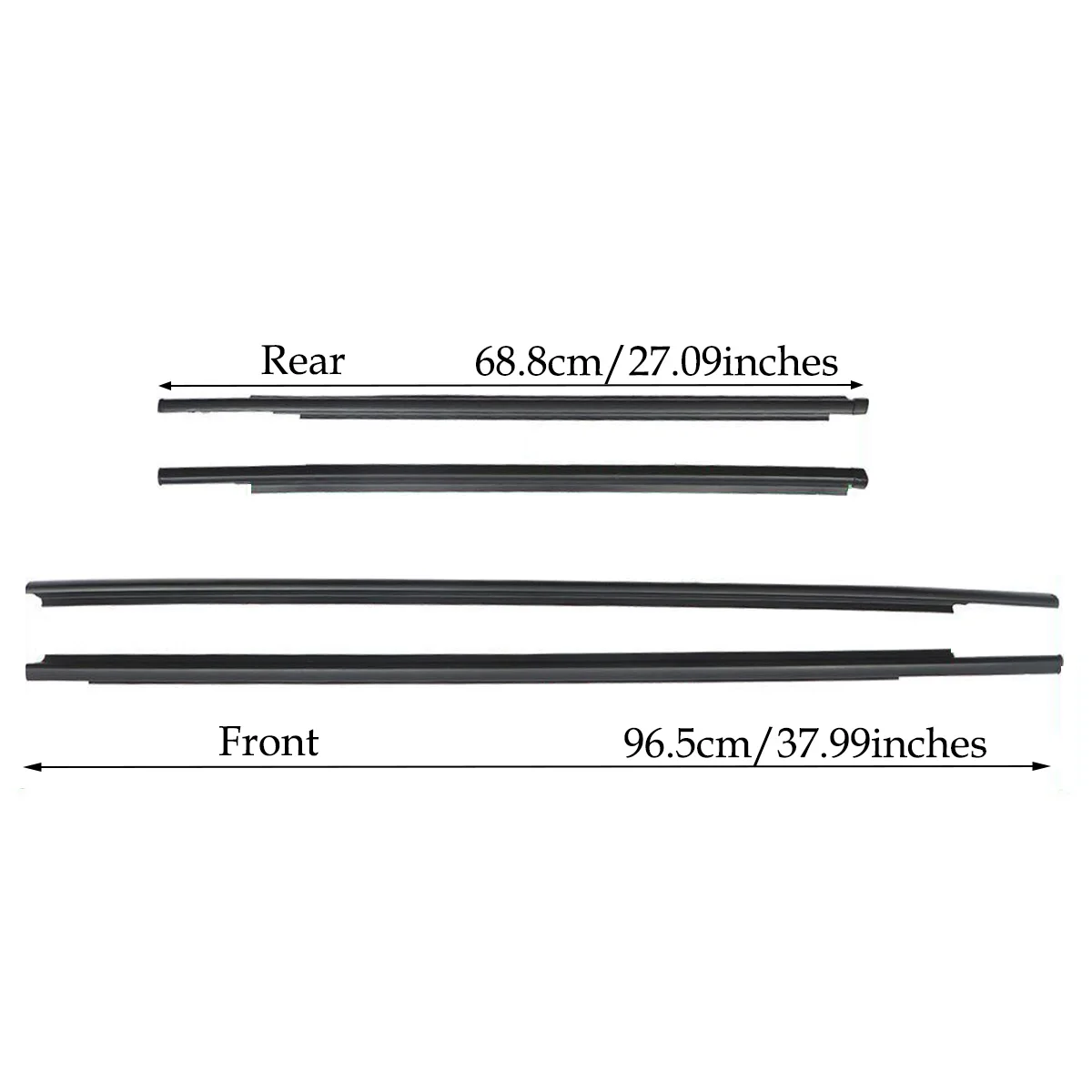4PCS Window Weatherstrip Molding Car Outer Windows Rubber Waterproof Pressure Strip Sealing Belt For Toyota Yaris Sedan 2007-