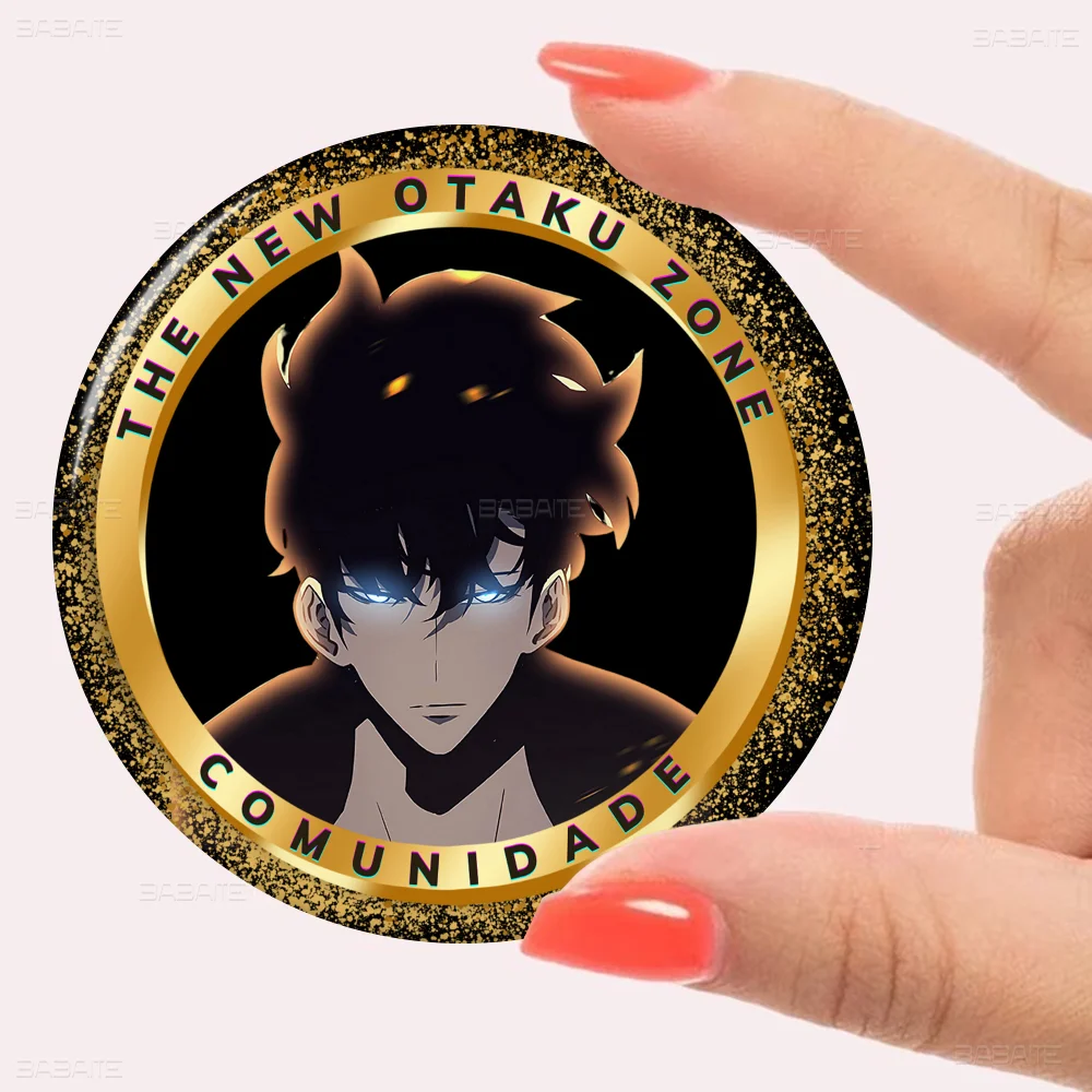 2 Badges Solo Leveling Jin-Woo - Pin's émaillés Décoratifs 58mm - Accessoires Cosplay Et Collection Anime