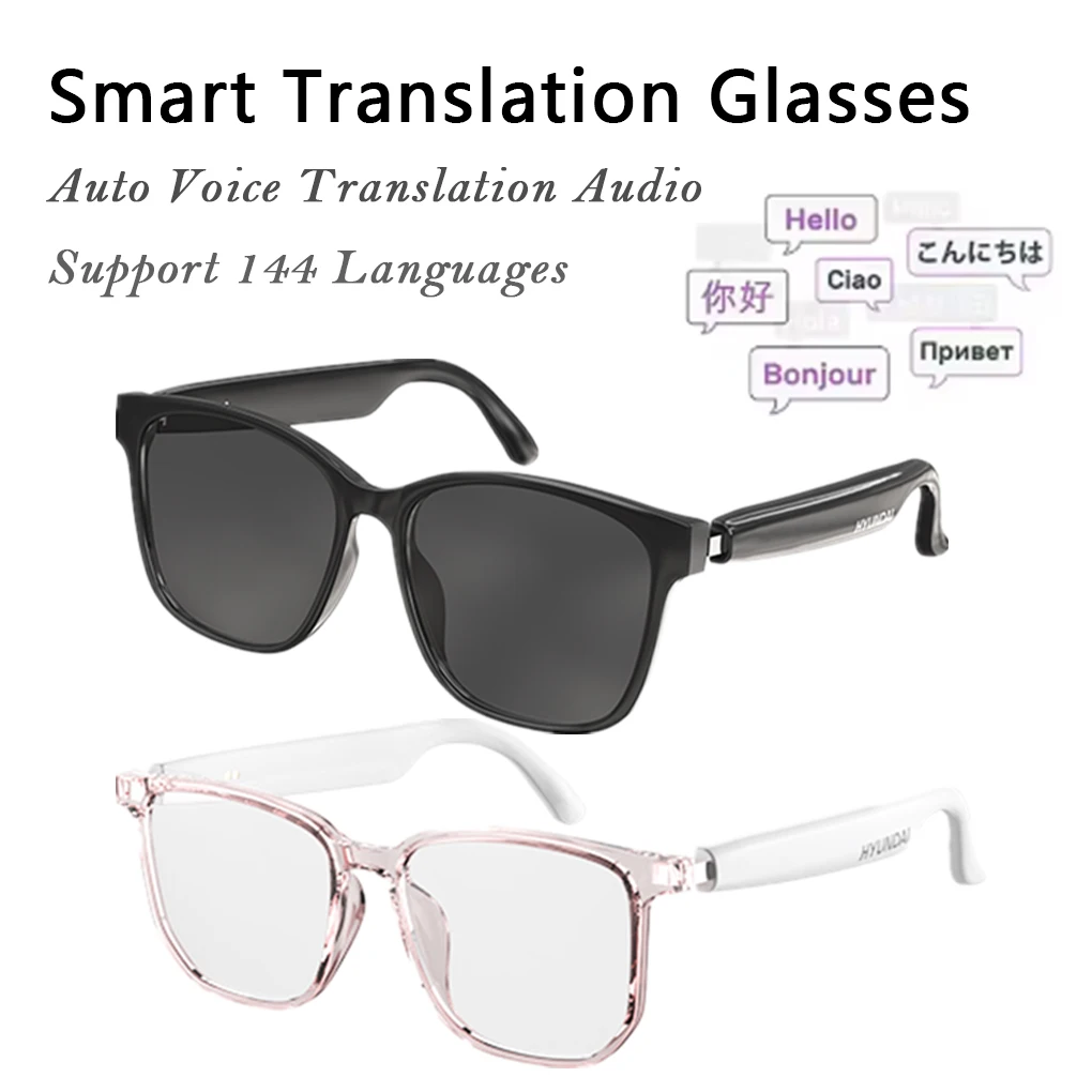 Smart Glasses AI Intelligent Translation Wireless Bluetooth Glasses Auto Voice Translation Audio Support 144 Languages