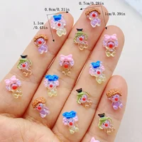 50pcs Mixed Resin Mini Cartoon Circus Clown Flatback Rhinestone Figurines Nail Art DIY Party Scrapbook Accessories Crafts 2