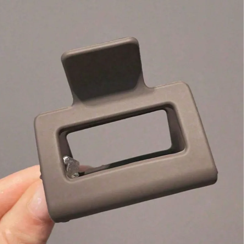 Minimalist Hair Clips - Lightweight Plastic Snap Clip in Black/White/Brown/Khaki, All-Day Hold for Fine to Thick Hair,