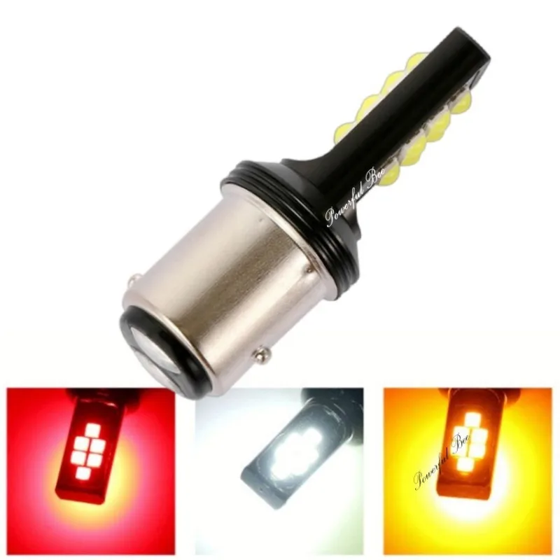 

2x1157/BAY15D 3030SMD 24 Вт, холодный белый, золотой, желтый, красный, 12 В, автомобильные, мотоциклетные, фонари заднего хода, стоп-сигнал, лампа