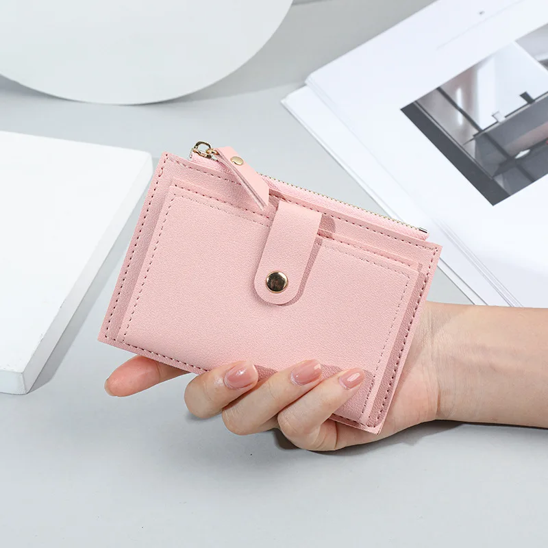 Fashion Women PU Leather Coin Purse Lovely Round Zipper Short Small Wallet  Japanese Korean Style Key Card Bag Headset Bags - AliExpress