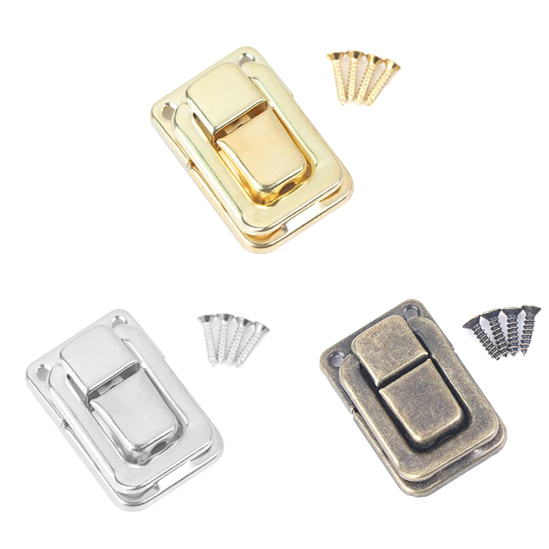 Description Picture 6 of itemSmall Bronze Silver Golden Jewelry Chest Wooden Wine Box Gift Case Suitcase Trunk Toggle Catch Hasp Latch Lock With Screw