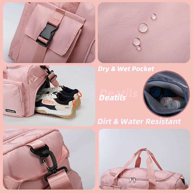 Dry Wet Separation Waterproof Weekender Overnight Short Trip Sports Gym Backpack Yoga Duffel Travel Bag Handbag Crossbody