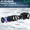 ELP 4K 30fps HDMI USB Camera H.265/H.264 4X Optical Zoom USB PC Webcam with 2.8-12mm Manual Varifocus Lens for Live Streaming 2